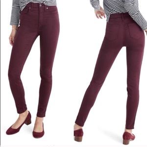 Madewell Oxblood High Riser Skinny Jeans